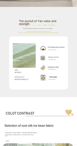Summer Cooler Latex Bed Fitted Sheet Set Soft Air-conditioning Mat Bed Skirt Washable Solid Anti-slip Mattress Protector Cover