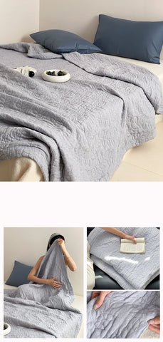 100% Cotton Duvet Quilted Quilts Single/Queen Size Comforter Summer Blanket High Quality Bedspread 여름이불(No Pillowcase)