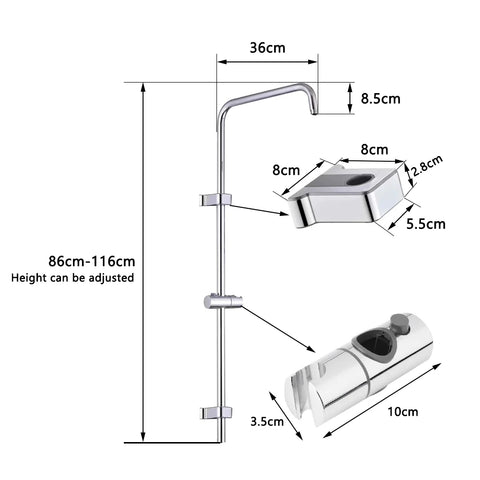 Split Rain Shower Column Set 304 Stainless Steel Shower Head Bathroom Water Connector Showers System Accessories Bathtub Faucet