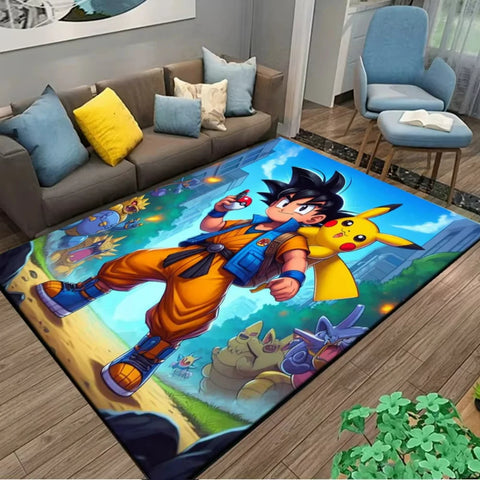 MINISO PIkachu Pokemon Anime Themed Carpet for Living Room Bedroom Kid's Room NonSlip Playmat Balcony Lounge Sofa Rug Gift Idel