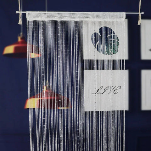 100CM X 200CM Crystal Beaded String Curtains Screen String Divider Blind for Salon Living Room Door Wall Window Tassel Curtain