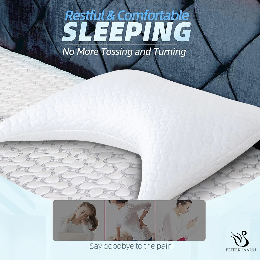Peter Khanun Super Cooling Pillow for Summer Orthopedic Cervical Pillows U-Shaped Memory Pillow for Side Stomach Sleeper