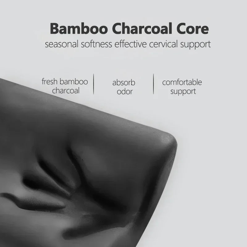 Double Sided Gel Cooling Memory Foam Pillow Summer Ice Feel Bamboo Charcoal Orthopedic Neck Pain Relief Pillow with Pillowcase