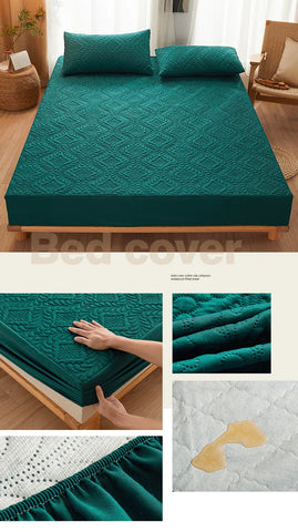 100% Waterproof Quilted Fitted Bed Sheet with Elastic Band Soft Mattress Protector Cover Twin Queen King 160x200cm Home Decor