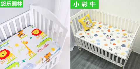 51x28inch(130x70 cm) Newborn Baby Fitted Crib Sheets Cartoon Print Bed Sheet Baby Bed Mattress Covers for Unisex Baby Boys Girls