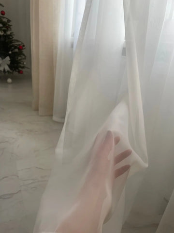 Modern White Solid Tulle Curtains for Living Room Bedroom Balcony Window Screening Sheer Voile Drapes Gauze Treatments Door