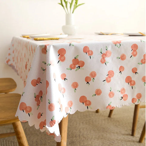 PVC Square Tablecloth Rectangle Waterproof Table Cloth Tabletop Cover Oil Proof Wipeable Table Covers for Kitchen Garden Dining