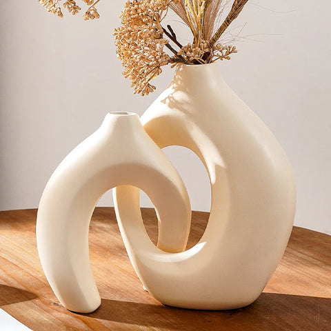 2PCS Set Creative Couple Series Home Decoration Vase, Large Medium Combination Indoor Table Ornaments for Interior Decoration