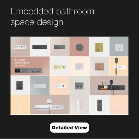 AITANA Luxury Brass Gunmetal LED Display Thermostatic Shower System Bathroom Ceiling embedded concealed giant curtain Rainfall