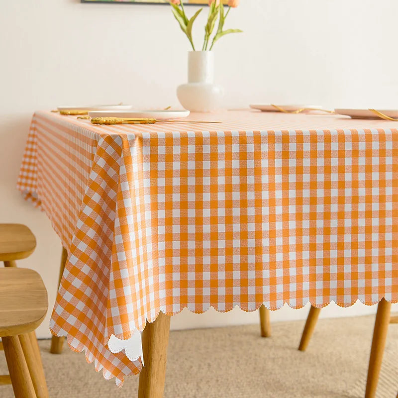 PVC Square Tablecloth Rectangle Waterproof Table Cloth Tabletop Cover Oil Proof Wipeable Table Covers for Kitchen Garden Dining