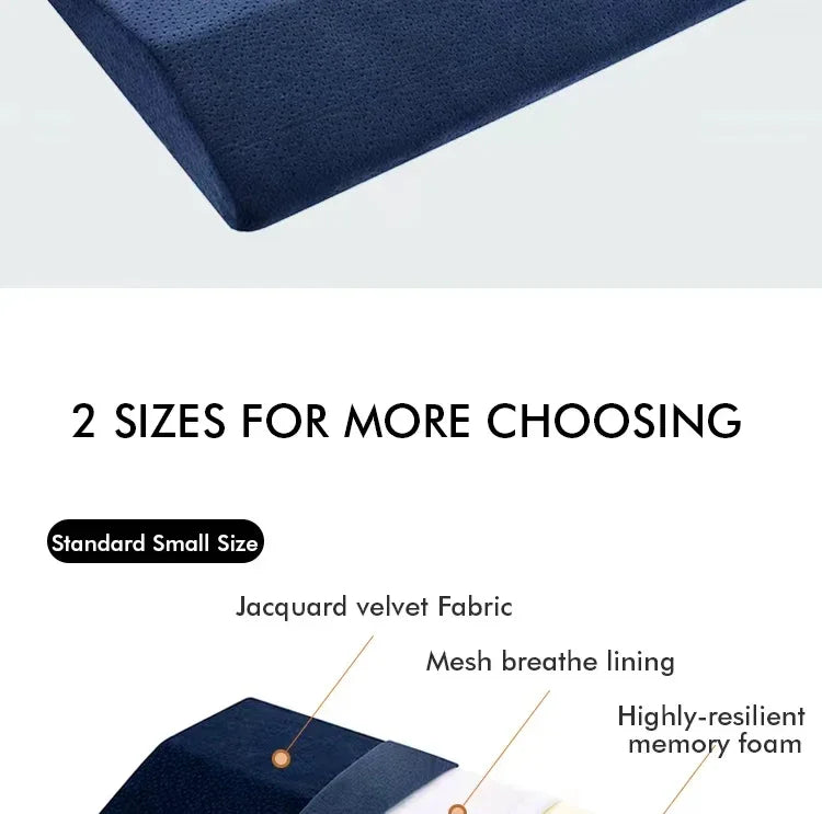 Lumbar Support Pillow, Back Support Memory Foam Pillow For Sleeping In Bed Waist Support Cushion For Lower Back Pain Relief