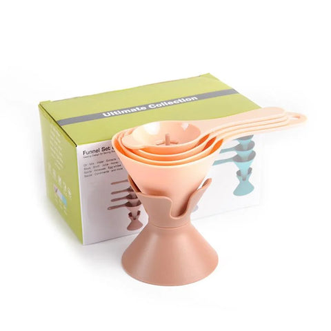 1Set Six in One Plastic Funnel Set Household Kitchen Essential for Oil Wine Leak Prevention and Filtering