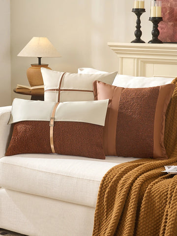 Fabric Sofa Pillows Modern mat Sample Room Hotel High-End Ele Square Waable Pure Color PP Cotton Filled