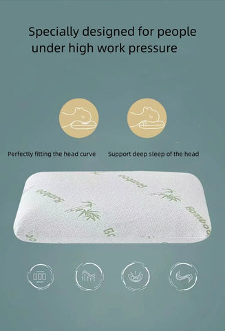 Bamboo fiber slow rebound bread memory pillow for protection, space cotton invisible zipper design, single person adult pillow c