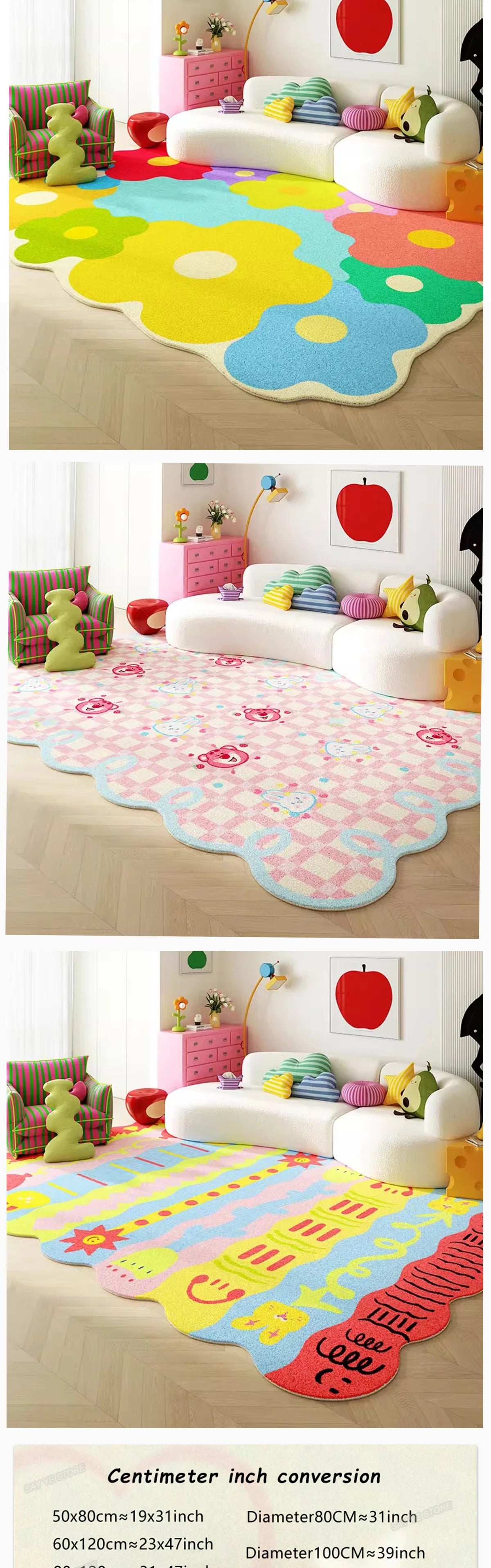Living Room Carpet Bedroom Bedside Colorful Cloud Shaped Irregular Floor Mat Cloakroom Leisure Area Coffee Table Rug 러그 Tapis