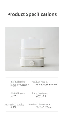 6 Egg Cooker Electric Fast Boiling Egg Maker Energy Saving Office Lunch Egg Steamer BPA-Free Plastic Compact For Kitchen/Dorm