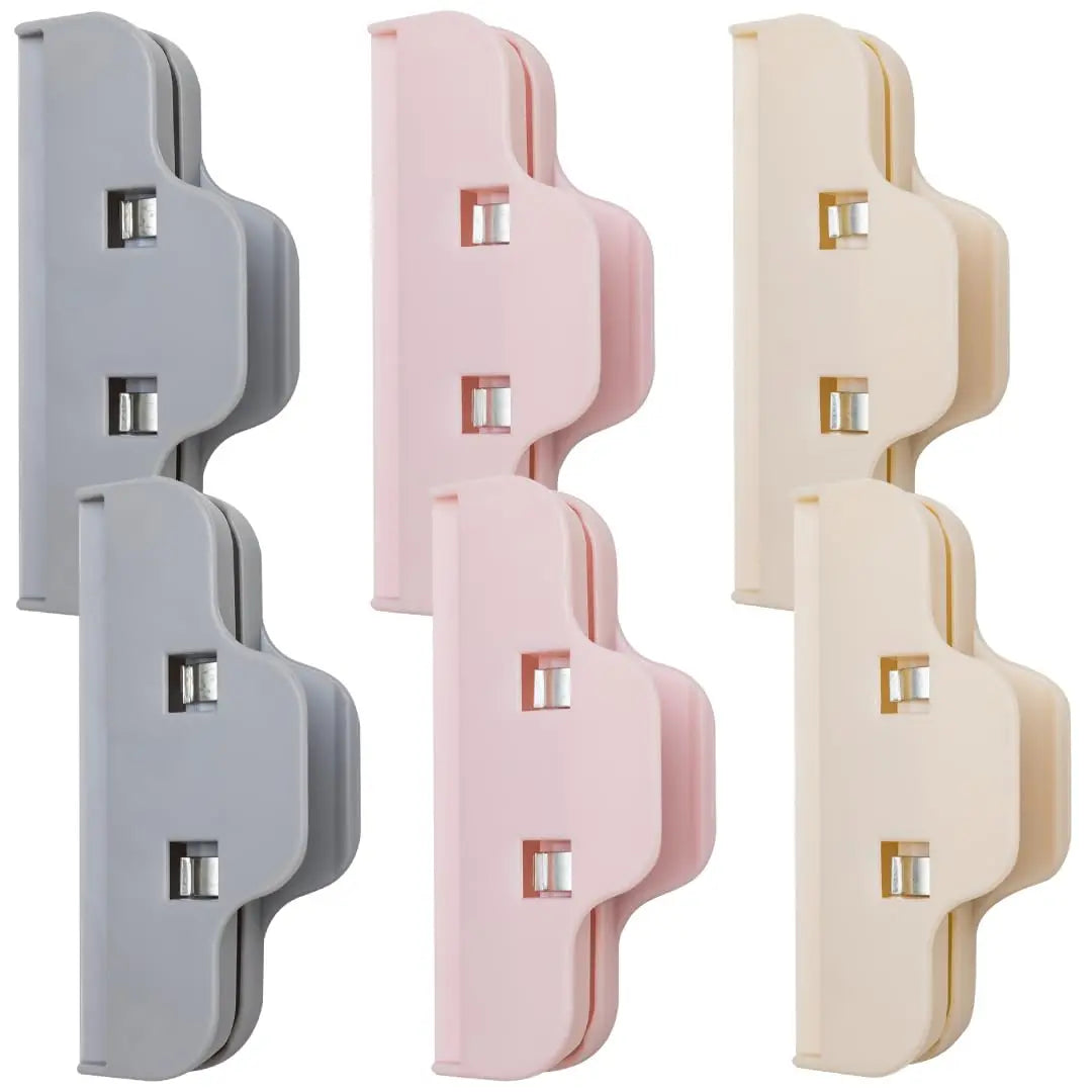6pcs Edge Food Storage Clip Reusable Bag Clips For Food Sealer Clamps Snack Storage Large Chip Clip Kitchen