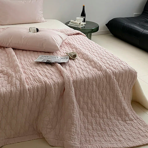 100% Cotton Duvet Quilted Quilts Single/Queen Size Comforter Summer Blanket High Quality Bedspread 여름이불(No Pillowcase)