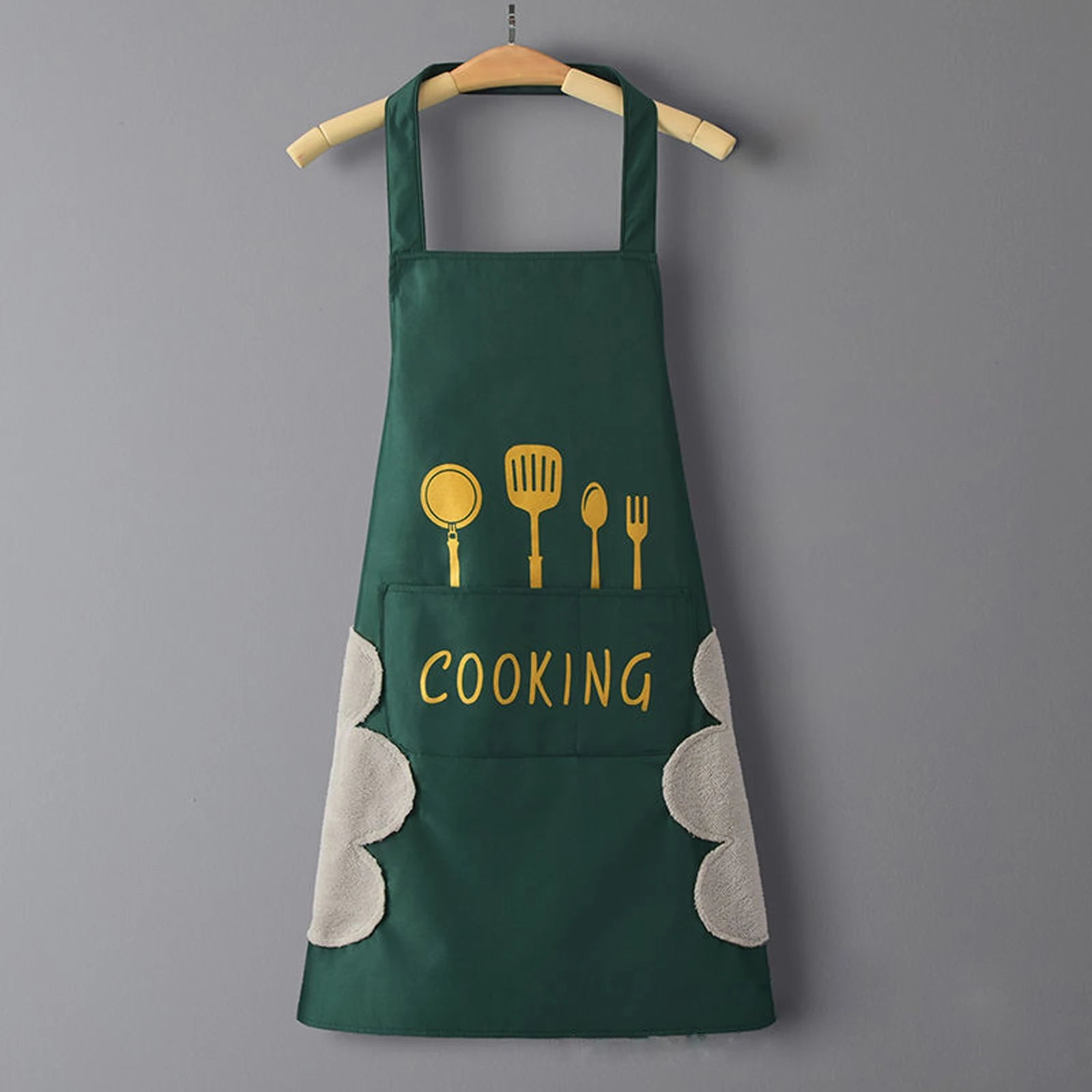 Large Apron with Front Pocket Cooking Cotton for Women Men Waterproof Oil-proof Cooking Apron BBQ Comfortable Kitchen Clothes
