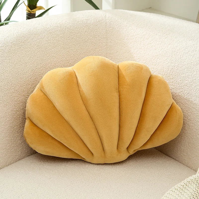 Inyahome Cute 3D Seashell Decorative Pillow Ocean Series Cushion for Bedroom Living Kids Room Gifts Pillow Christmas Party Decor