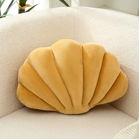 Inyahome Cute 3D Seashell Decorative Pillow Ocean Series Cushion for Bedroom Living Kids Room Gifts Pillow Christmas Party Decor