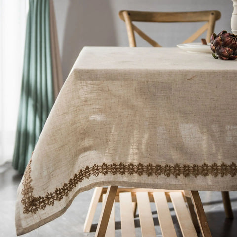Washable Cotton Linen Tablecloths Fabric Tassel Tablecloth Dust-Proof Table Cover For Kitchen Dinning Tabletop Home Decoration