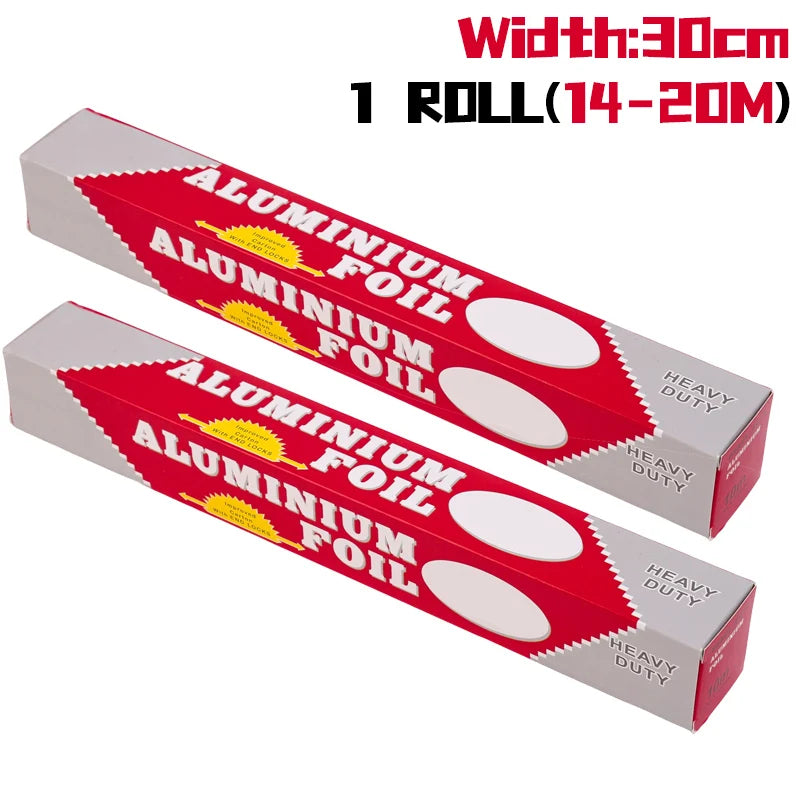 2/1Rolls Aluminum Foil Roll Baking Roasting Wrapping Food Storage Disposable Aluminum Foil Sheets for Household Kitchen Cooking