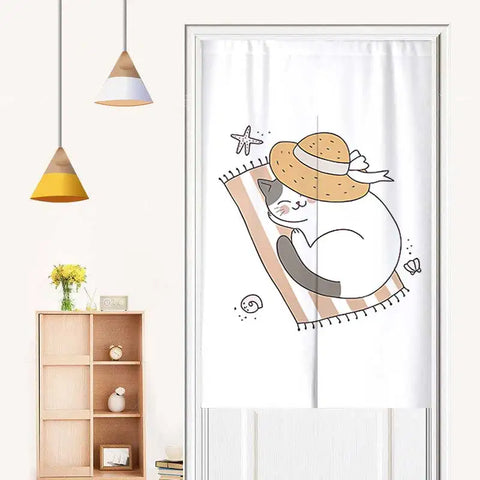 Cute Cartoon Animals Door Curtain Partition Curtains Doorway Bedroom Cafe Decor Half Curtain Kitchen Entrance Hanging Curtains