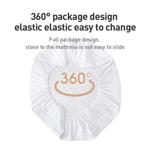 Waterproof Throw Mattress Cover Bed Fitted Sheet Mattress Protector Single/Double/140/160 Muti Size  Gray/White