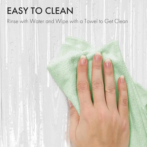 1pc Waterproof Clear Shower Curtain with Bottom Magnets & Metal Grommets Plastic Transparent Shower Curtain Liner for Bathroom