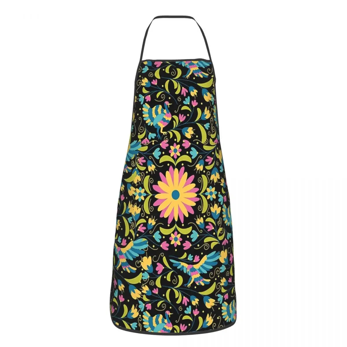 Unisex Beautiful Mexican Floral Art Apron Kitchen Chef Cooking Baking Bib Women Men Mexico Tablier Cuisine for Painting
