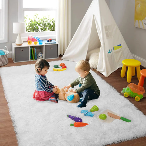 Gray Carpet for Living Room Plush Rug Bed Room Floor Fluffy Mats Anti-slip Home Decor Rugs Soft Velvet Carpets Kids Room Blanket