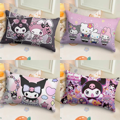 Sanrio Kuromi Pillowcase Cute Cartoon Kids Student Room Sleeping Pillowcase Sofa Cushion Cover Home Bedroom Room Decoration