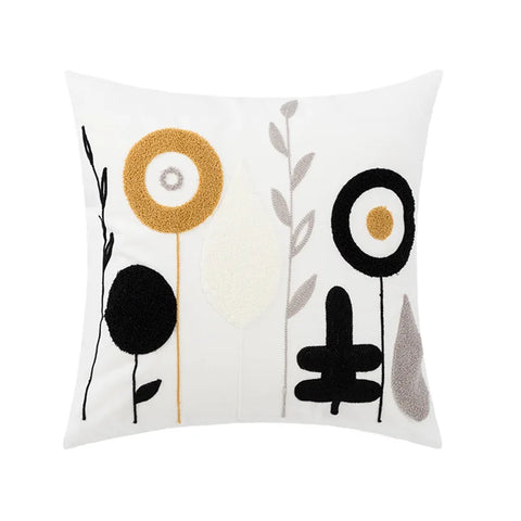 наволочки новог Cushion Cover Daisy Yellow Floral Geometric 45x45/30x50cm Blue Embroidery Soft Cozy Pillow Cover for Living Room