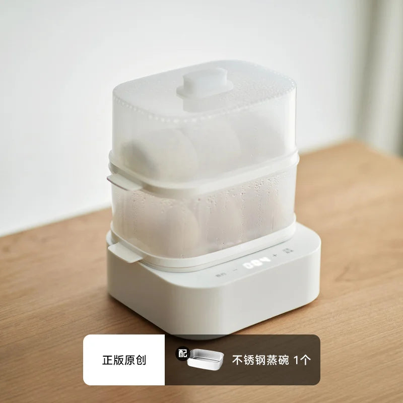 6 Egg Cooker Electric Fast Boiling Egg Maker Energy Saving Office Lunch Egg Steamer BPA-Free Plastic Compact For Kitchen/Dorm