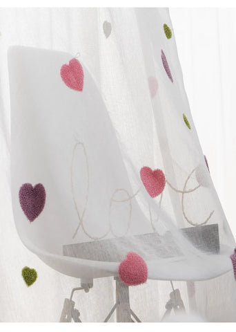 Cartoon Pink Heart Shape Blackout Curtains For Baby Girls Bedroom  Lovely Tulle For Living Room Window Treatment Drapys X-M05#30