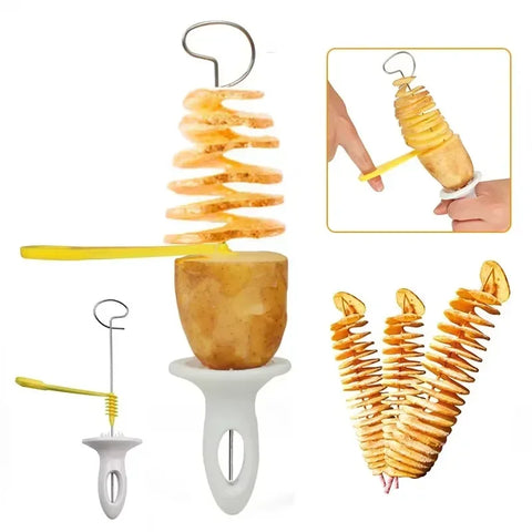Creative Kitchen Whirlwind Potato Spiral Cutter Potato Tower Making Machine Vegetable Slicer Vegetable Tools Accessories Gadgets