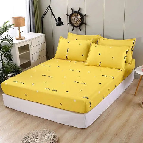 Solstice Kids Dinosaur Bed Sheet Set - Cartoon Printed Draps De Lit With Pillowcase, Elastic Fitted (Single/Twin, 100% Cotton)