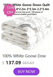 100% White Goose Down Quilt Thick Winter Comforter Four Seasons Quilt King Size Duvet Hotel Camping 1.5*2/1.8*2.2/2*2.3/2.2*2.4m