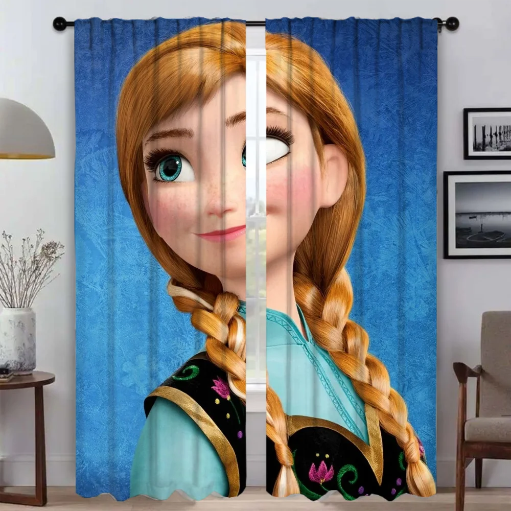 Tulle for Bedroom Frozen Blackout Curtain for Room 2 Panel Partition Curtains Child Room Home Interior Curtains Shades Living