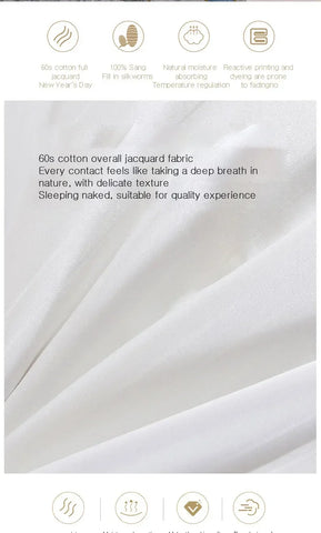 100% Mulberry Silk Quilt Healthy Beauty Handwork Silk Comforters Duvet Silk Filled Double Queen King Quilt 1PCS Durable Bedding