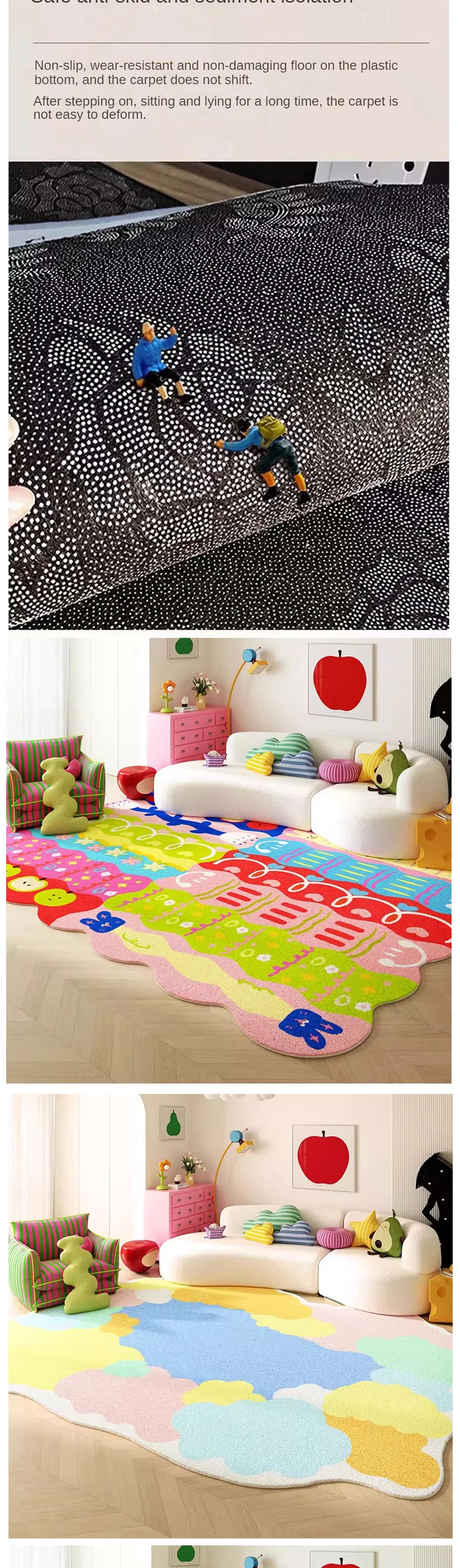 Living Room Carpet Bedroom Bedside Colorful Cloud Shaped Irregular Floor Mat Cloakroom Leisure Area Coffee Table Rug 러그 Tapis