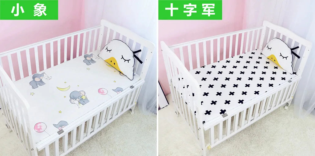 51x28inch(130x70 cm) Newborn Baby Fitted Crib Sheets Cartoon Print Bed Sheet Baby Bed Mattress Covers for Unisex Baby Boys Girls