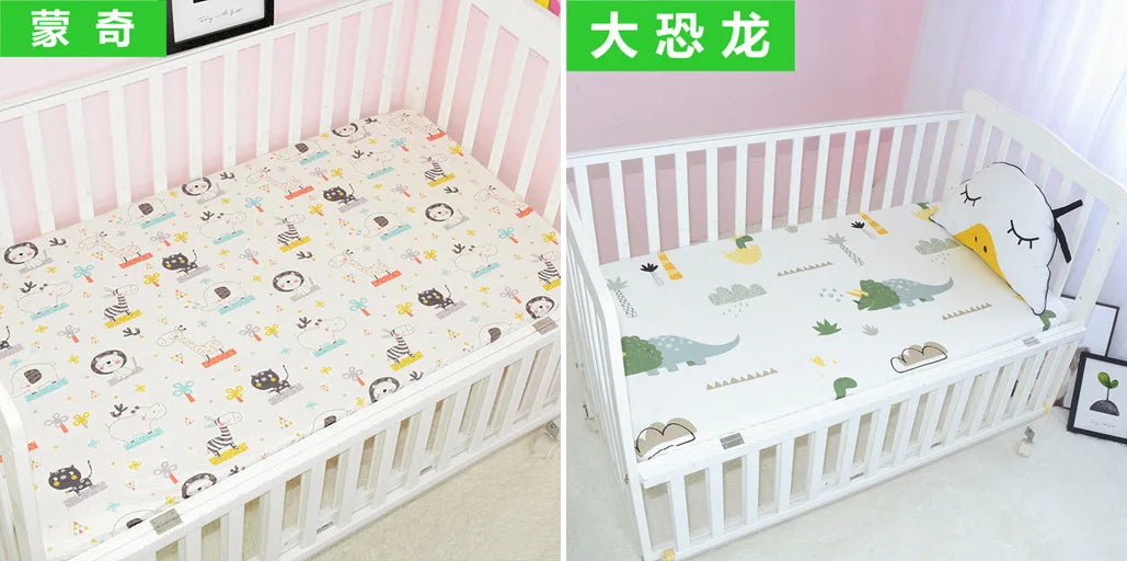 51x28inch(130x70 cm) Newborn Baby Fitted Crib Sheets Cartoon Print Bed Sheet Baby Bed Mattress Covers for Unisex Baby Boys Girls