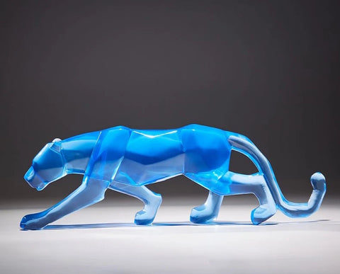 Modern Fortune Transparent Money Leopard Resin Ornaments Office Table Sculpture Crafts Home Livingroom Desk Figurines Decoration