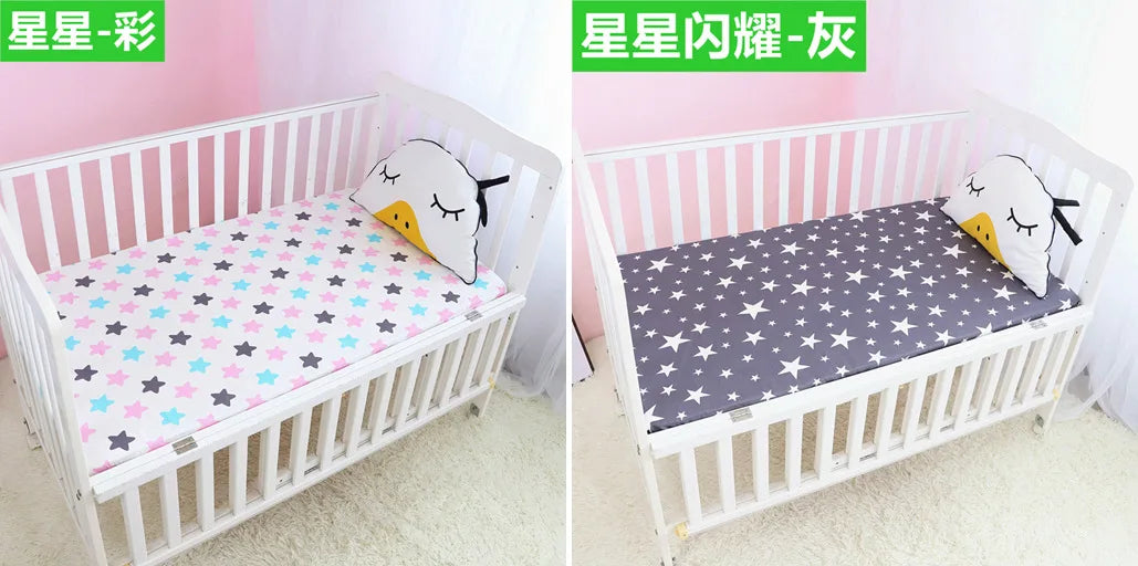 51x28inch(130x70 cm) Newborn Baby Fitted Crib Sheets Cartoon Print Bed Sheet Baby Bed Mattress Covers for Unisex Baby Boys Girls