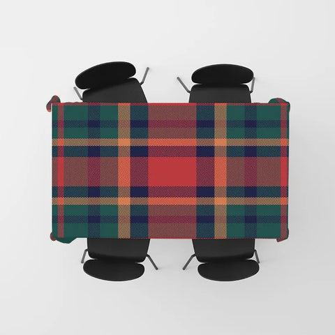 Modern Plaid Tablecloth: Green, Black, Red Square Shape for Kitchen Dining Room Decorations Home Textiles Bedroom Linens