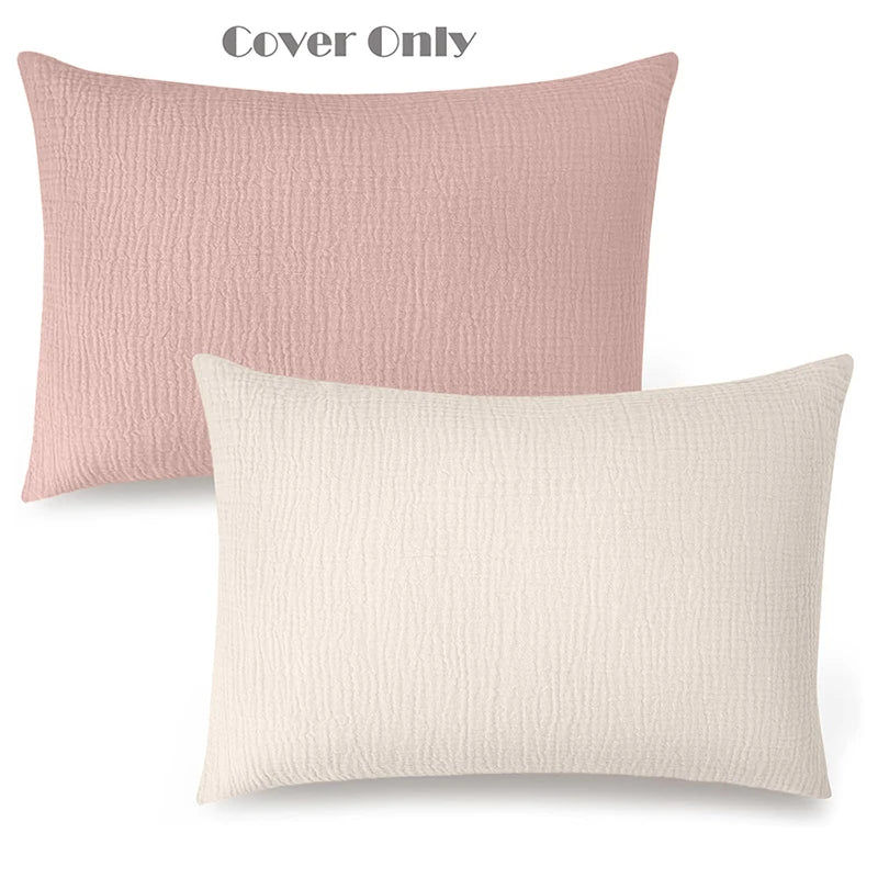 Muslin Toddler Pillowcase 100% Cotton Toddler Pillow Case Cover Soft Breathable Travel Baby Pillow Covers Envelope Closure 2PCS