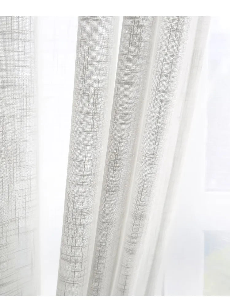 Modern White cotton linen sheer curtains for bedroom living room curtains for study curtain living room custom curtain tulle