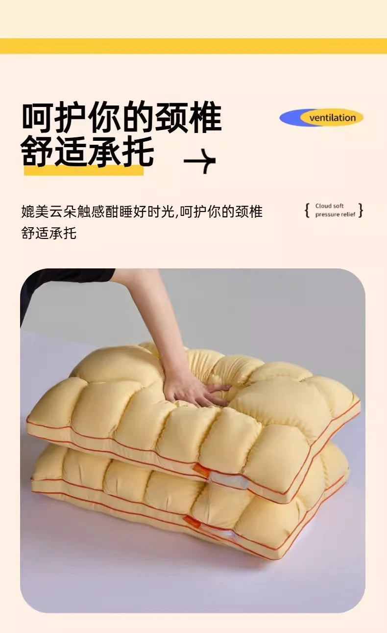 2025 spring and summer super soft and skin-friendly feather velvet pillow household comfortable neck pillow breathable and soft